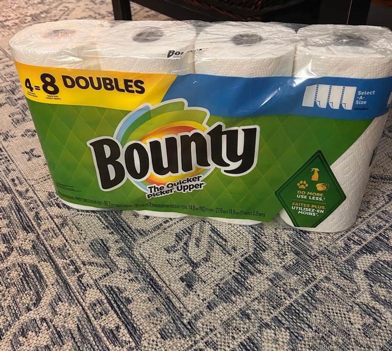 Bounty Select-A-Size Paper Towels, 6 Mega Rolls, White, 180 Sheets Per Roll