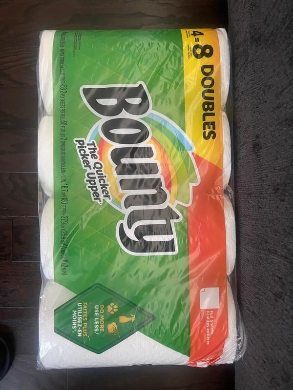 BOUNTY PAPER TOWELS 12 DOUBLE = 24 REGULAR ROLLS BULK White STURDY