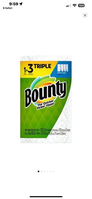 Bounty Paper Towel Select-A-Size Singles Plus, 4=6 Rolls