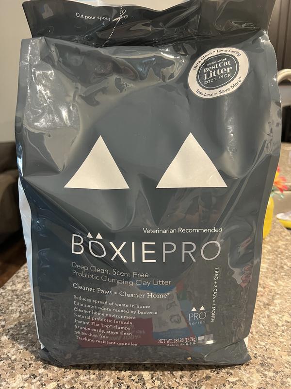 Boxiepro Clay Litter, Probiotic Clumping, Scent Free, Deep Clean - 16 lbs (7.26 kg)