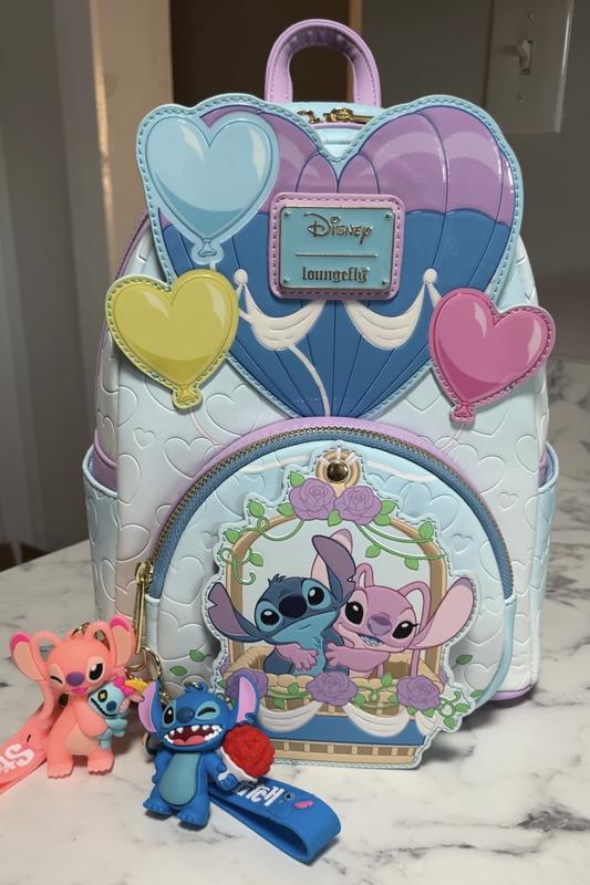 New! Available Now: Loungefly Disney Lilo & Stitch Angel  Loungefly Disney Lilo & Stitch Angel & Stitch Hot Air Balloon Mini Backpack main image 1