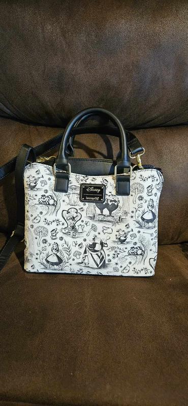 Loungefly outlet Disney Alice in Wonderland Line Art Allover Print Handbag NWT