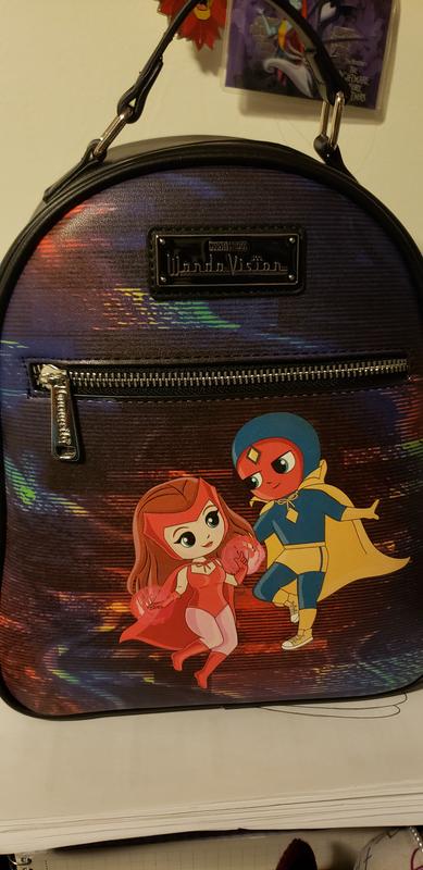 Loungefly Black Marvel WandaVision Chibi Mini Backpack with Red Cape Accent Scarlet Witch Loungefly Mini Backpack main image 2