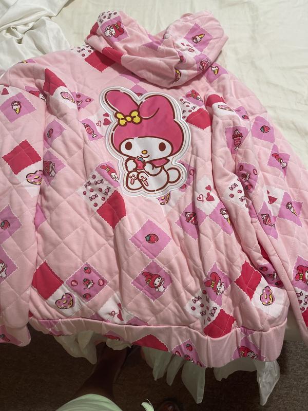 Melody Sanrio My Melody Quilted Pink Women's Zip Hoodie | BoxLunch