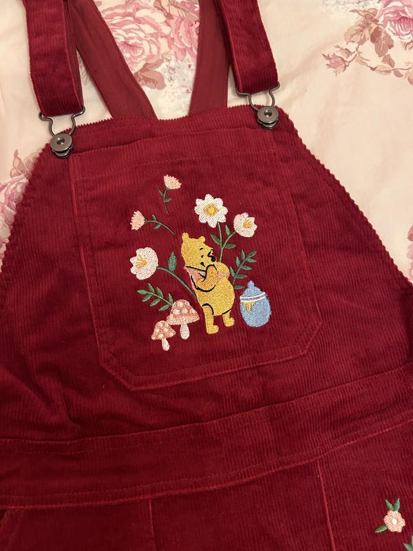 Disney Winnie the Pooh Floral Embroidered Overall Dress  BoxLunch  Exclusive | BoxLunch