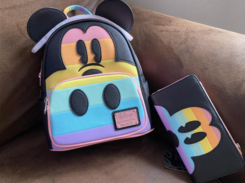 Loungefly Disney Mickey Mouse Pastel Rainbow Mini Backpack  display picture 3
