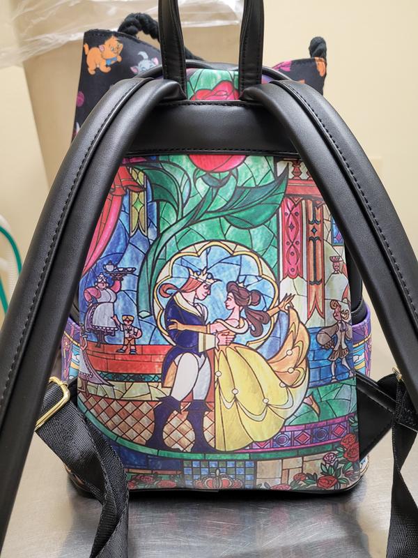 Beauty and the Beast Stained-Glass Window Loungefly Backpack