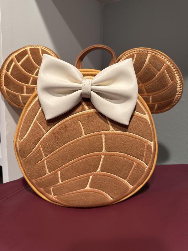Loungefly Chocolate Concha Brown and White Convertible Backpack Loungefly Disney Minnie Mouse Chocolate Concha Figural  main image 2