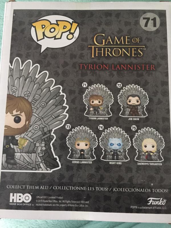 Funko Pop! Game Of Thrones Tyrion Lannister On Iron Throne Deluxe