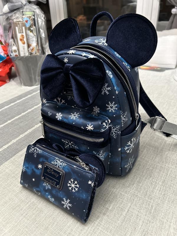 Loungefly Disney Snowflake Minnie Mouse Ears Mini Backpack BoxLunch Exclusive Loungefly Disney Snowflake Minnie Mouse Ears Mini Backpack  main image 4