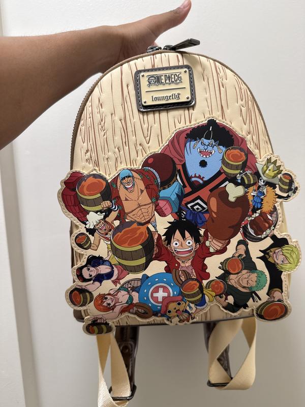 Loungefly One Piece Group Portrait Wood Grain Mini Backpack  display picture 1
