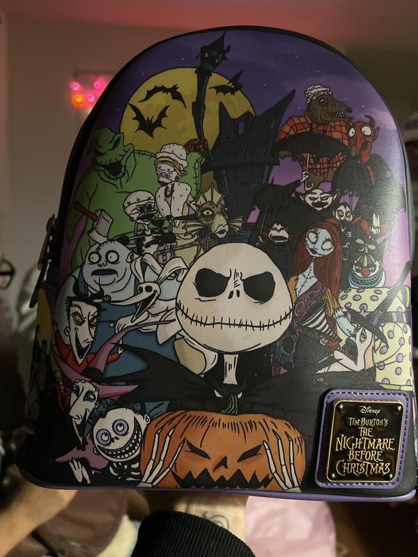Loungefly Disney Nightmare Before Christmas Characters Group Portrait Backpack Loungefly Disney The Nightmare Before Christmas Spiral Hill  main image 4