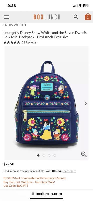 Box Lunch Exclusive hotsell Loungefly - Snow White & the Seven Dwarfs Folk Mini Backpack