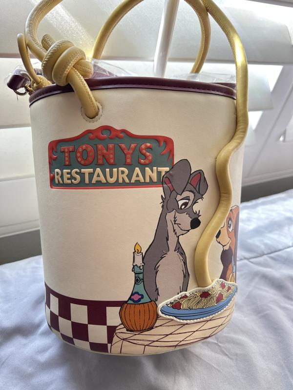 Disney Lady and the Tramp Pasta Dinner Bucket Crossbody Bag