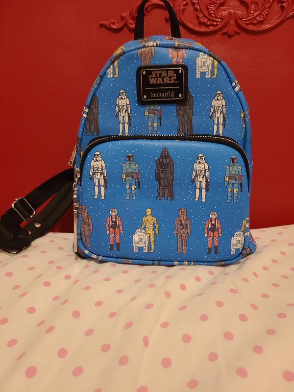 Loungefly Star Wars Action Figures Allover Print Mini Backpack Loungefly Star Wars Chibi Battle Station Line Up Mini Backpack main image 2