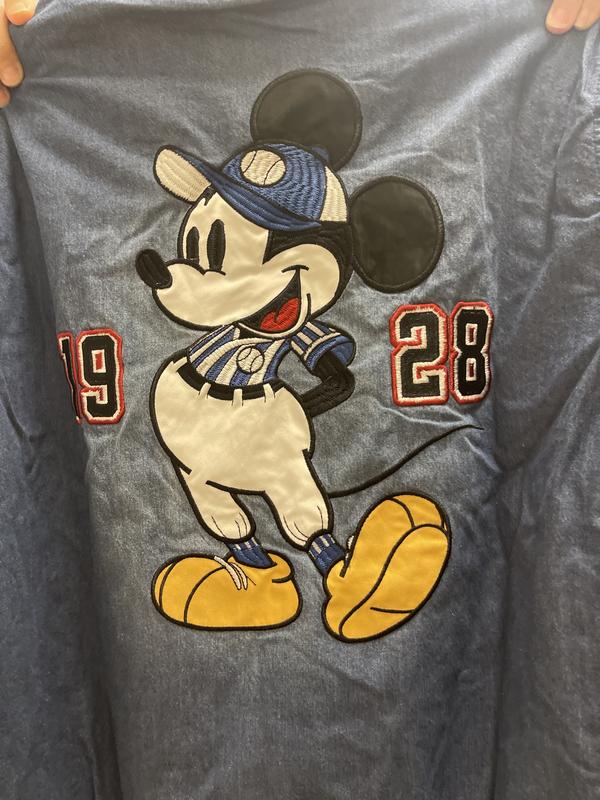 ディズニー Mickey & Co. ベースボール ジャケット L Disney Mickey Mouse Baseball Denim Bomber Jacket - BoxLunch