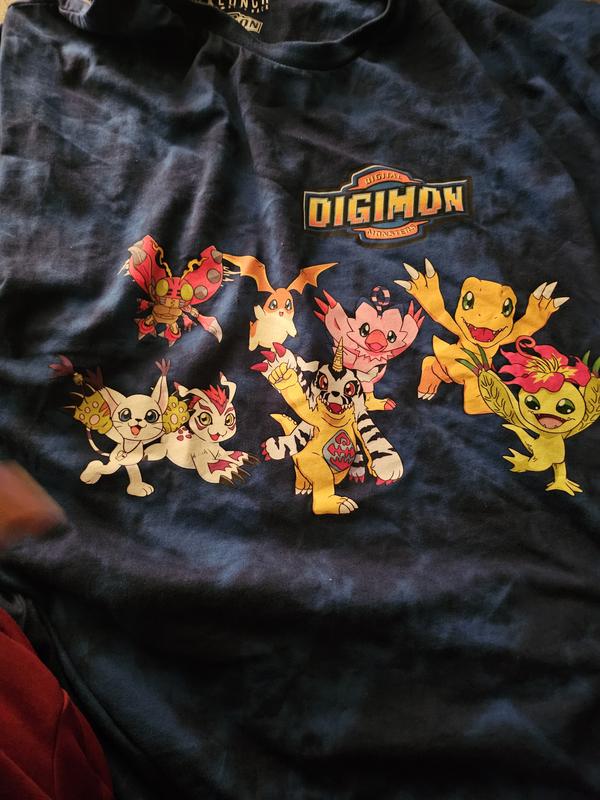 T-shirt Vintage 1999 Digimon Tye Dye - Taille Jeunesse L - Occasion Très Bon État