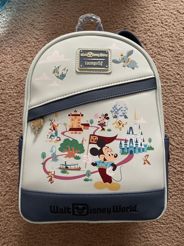 Loungefly WDW 50th retailer Anniversary Mickey Mouse Resort Tour Guide Mini Backpack