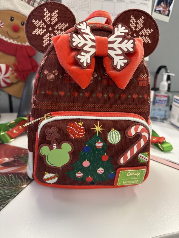 Loungefly Disney Minnie Mouse Sweater Holiday Mini Backpack  display picture 2
