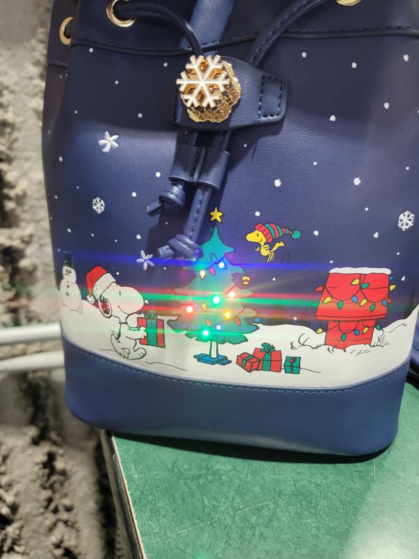 Snoopy & Woodstock Holiday Scene Light-Up Mini Backpack Xmas BoxLunch Peanuts Snoopy & Woodstock Holiday Scene Light-Up Flap Mini  main image 2
