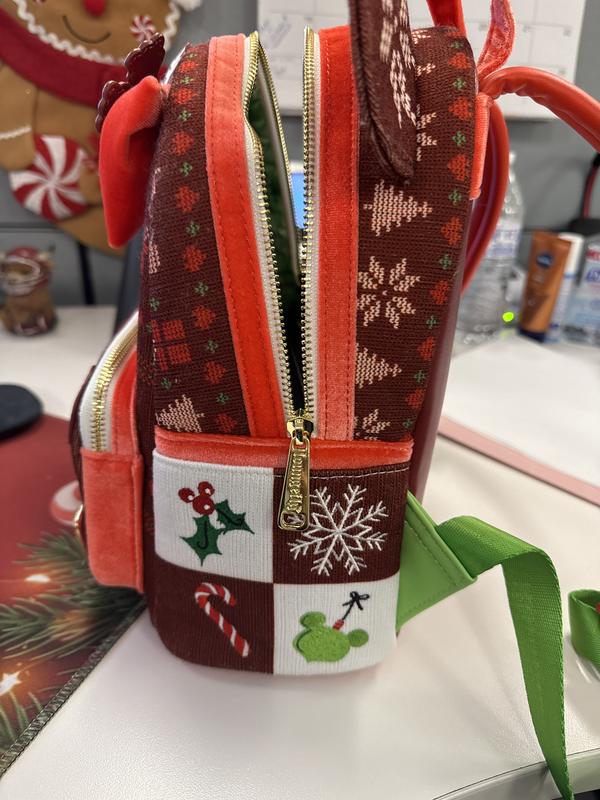 Loungefly Disney Minnie Mouse Sweater Holiday Mini Backpack  display picture 1
