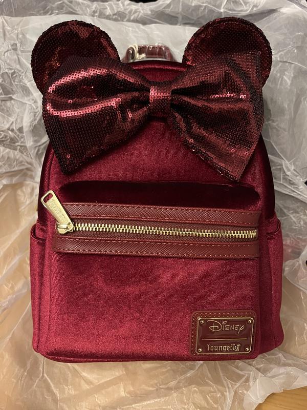 Loungefly maroon minnie online backpack