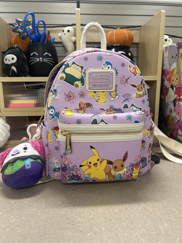 Loungefly Pokemon floral teacups party lavender mini backpack- 90s anime kawaii Loungefly Pokemon Floral Teacups Allover Print Mini Backpack  main image 2