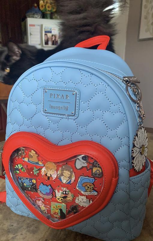 Disney Light Blue WALL·E and EVE Mini Backpack with Pink Hearts Loungefly Disney Pixar Wall-E & EVE Holiday Mini Backpack  main image 2