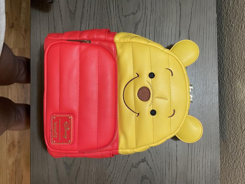 Loungefly Disney Winnie the Pooh Puffer Mini Backpack Yellow Red Quilted Bag Loungefly Disney Winnie the Pooh Puffer Jacket Mini Backpack  main image 3