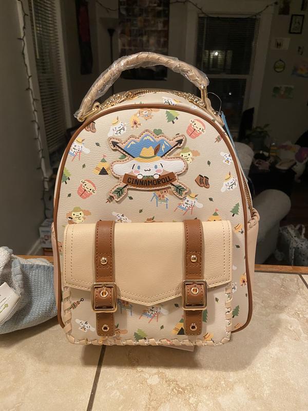 Cinnamoroll BoxLunch Mini Backpack Camping Beige Printed with Brown Accents Sanrio Cinnamoroll Camping Figural Mini Backpack - BoxLunch  main image 2