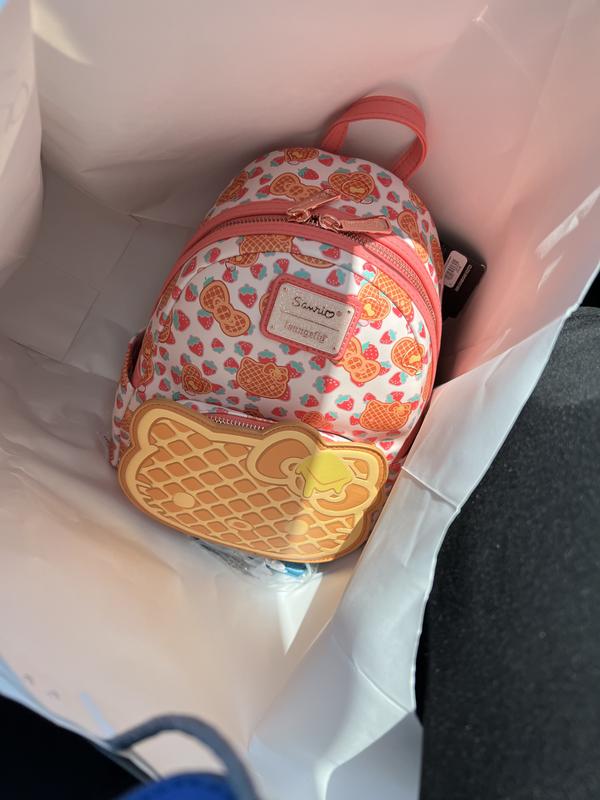 Sanrio Waffle Design Loungefly Backpack - Pink and Orange Loungefly Sanrio Hello Kitty Breakfast Waffle Mini Backpack  main image 4