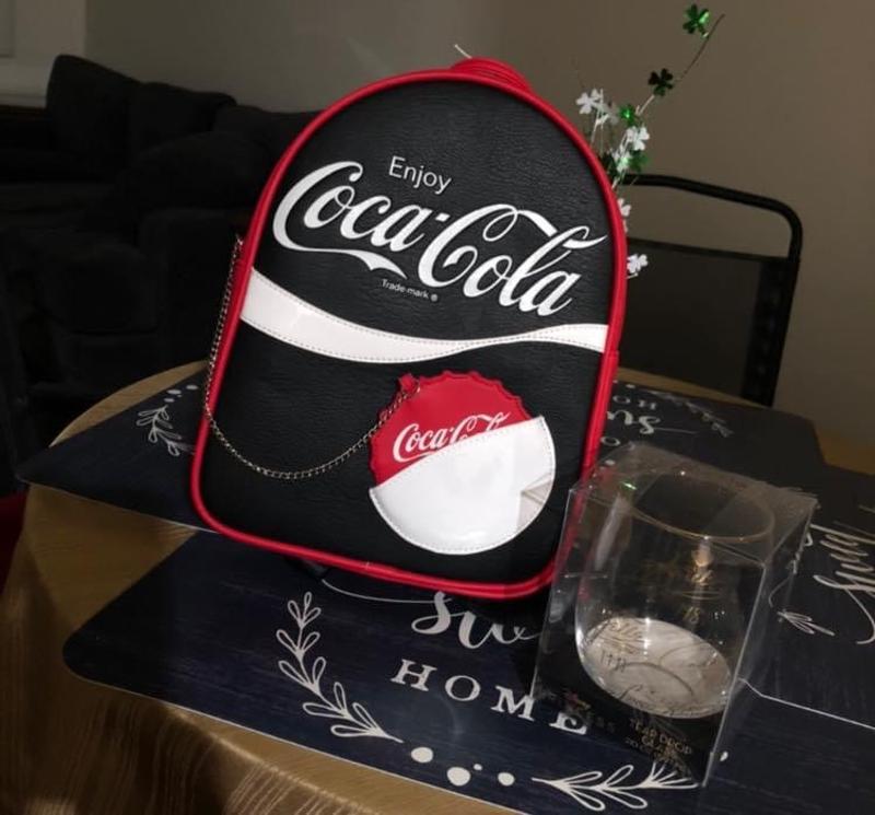 *LAST ONE* Loungefly Coca Cola Black and White Logo with Coin offers Purse Backpack