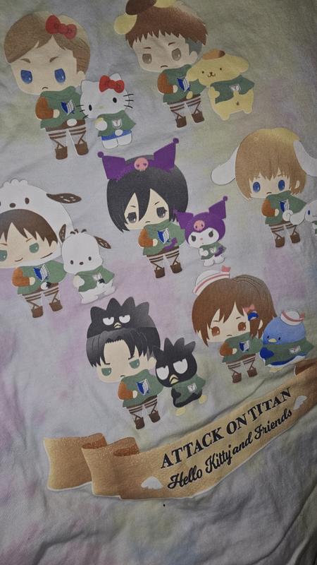Attack On Titan X Hello Kitty And Friends Group Boyfriend Fit Girls T-Shirt