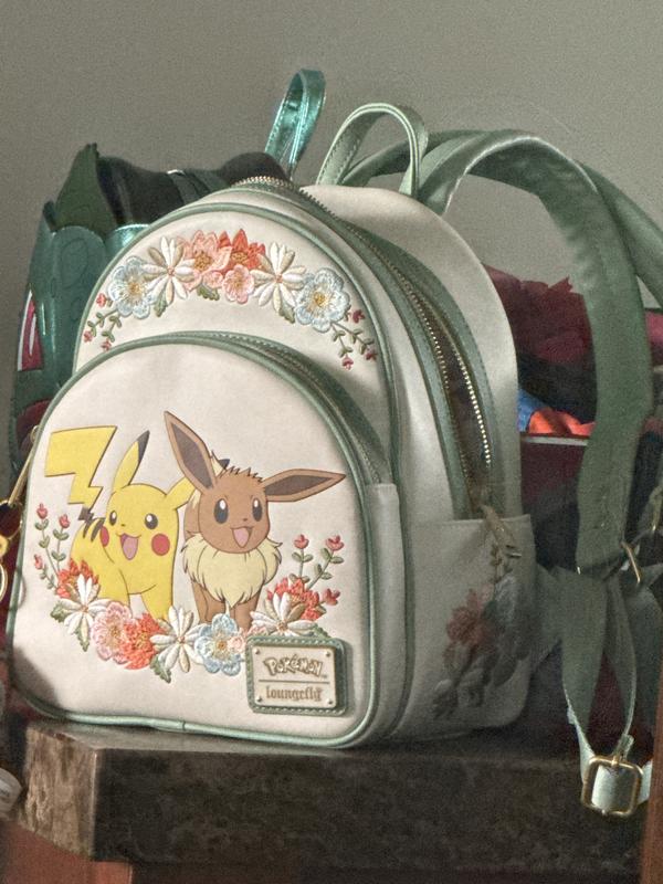 Loungefly Pokemon Pikachu and Eevee Floral Mini Backpack  display picture 1