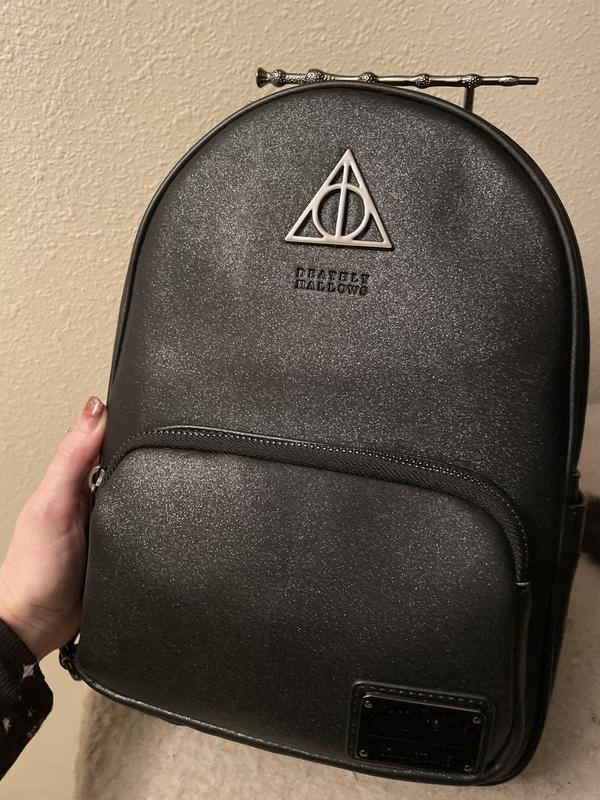 Loungefly Harry Potter Deathly Hallows Elder Wand Black Glitter Mini  Backpack - BoxLunch Exclusive
