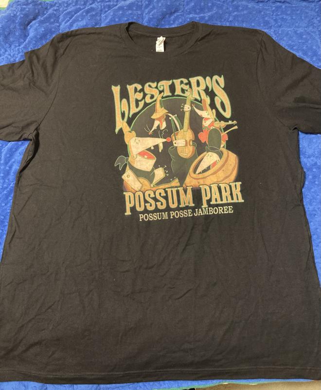  Disney A Goofy Movie Lester's Possum Park Vintage Poster T-Shirt  : Clothing, Shoes & Jewelry