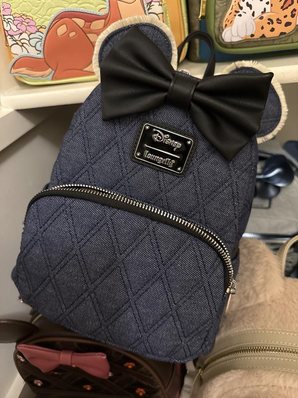 Loungefly Disney Minnie Mouse Denim Quilted Mini Backpack 