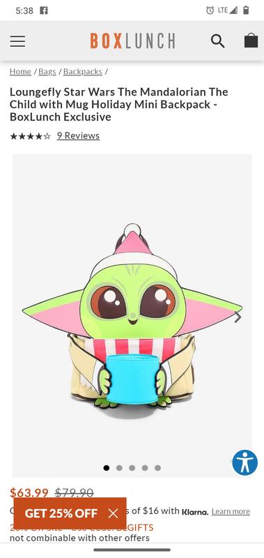 Boxlunch baby yoda cheap backpack