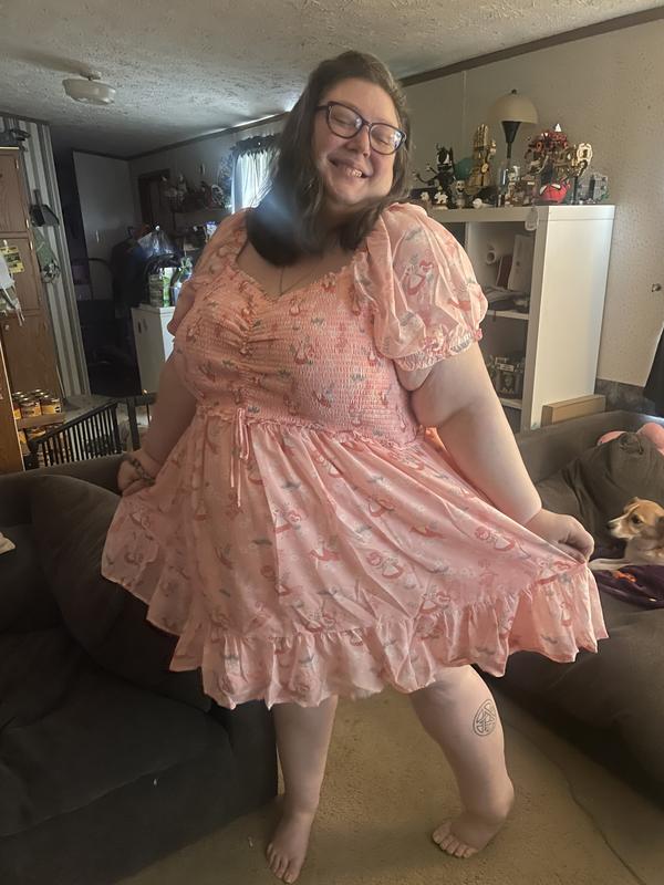 Disney Alice in Wonderland Pink Cinched Smock Plus Size