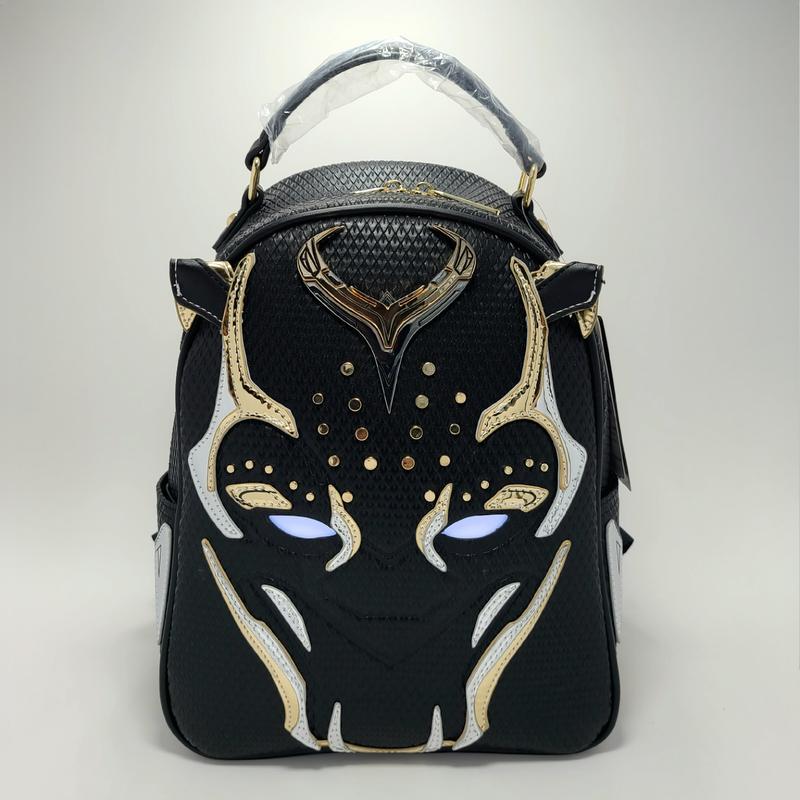 【Lounge Fly】Marvel llic Panther Cosplay Mini Backpack Loungefly GT Exclusive Marvel Black Panther Killmonger