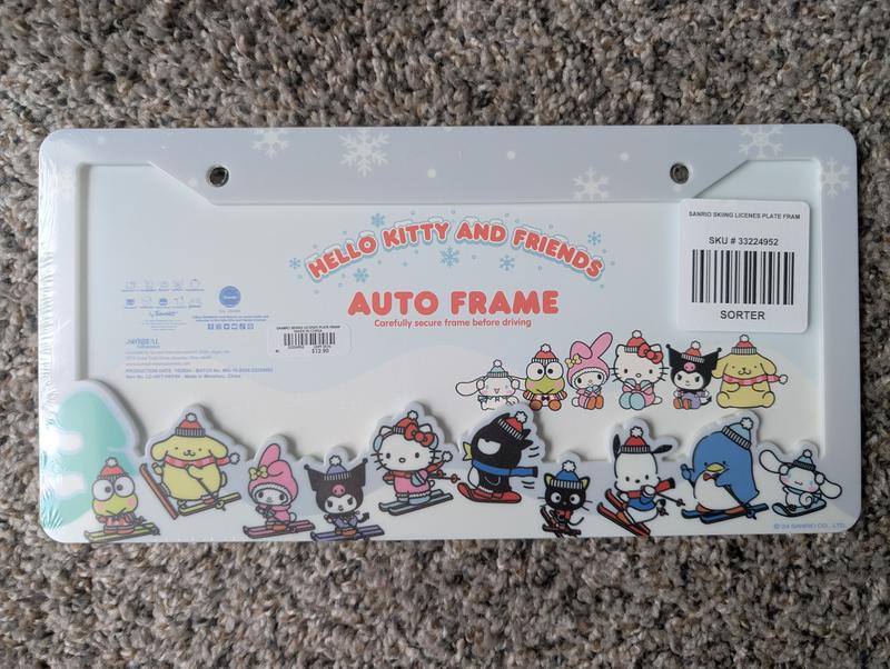 Sanrio Hello Kitty and Friends Skiing License Plate Frame