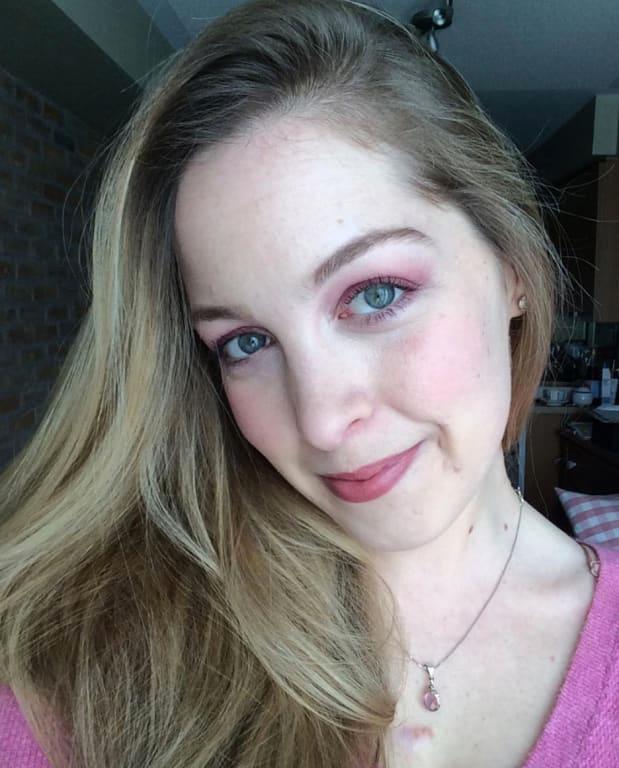 Blondie Pink lipstick on pale skintone