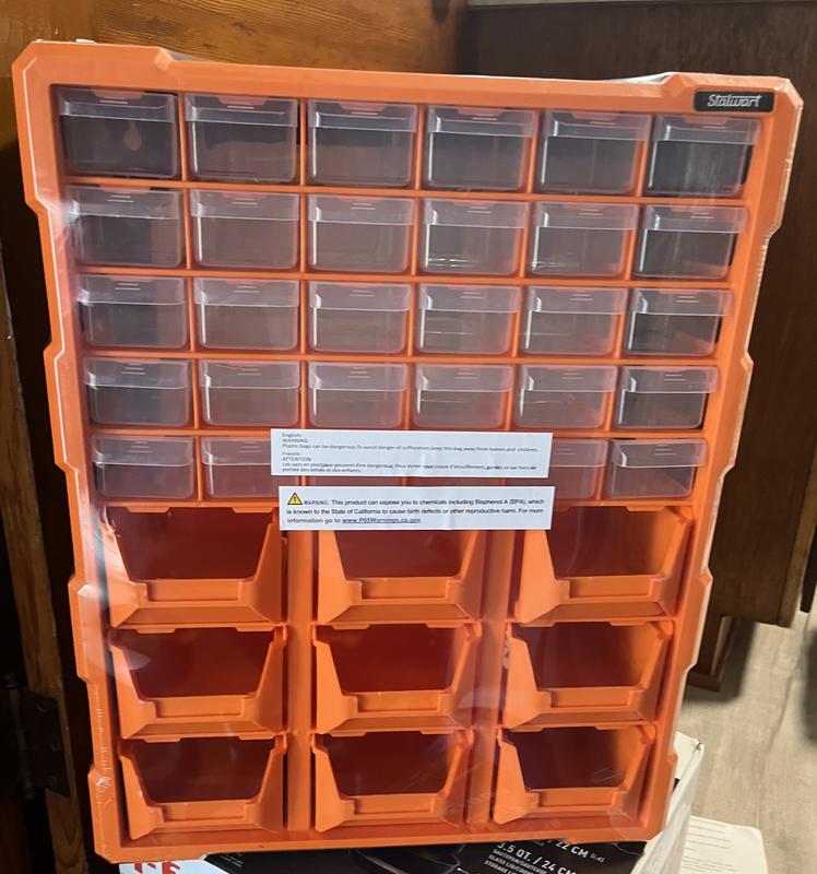 Plastic Storage Drawers - 39-Drawer Screw Organizer - Craft Cabinet for  Storing Hardware, Beads, Toys by Stalwart (Black)