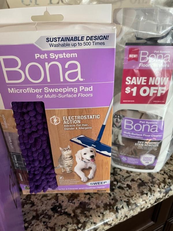 Bona Cleaning Products Multi-Surface Pet Cleaner Spray + Mop Oxygenated Dog  Stain Remover with Odor Guard 22oz