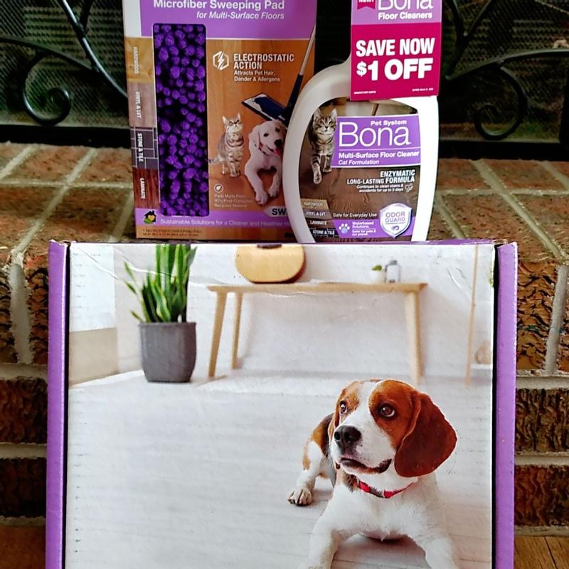 Bona Pet System, Microfiber Sweeping Pad for Multi-Surface Floors,  Electrostatic Action Attracts Pet Hair, Dander, and Allergens