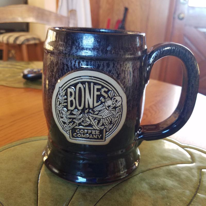 Classic Logo Handthrown Metallic Glazed Mug | Bones Coffee