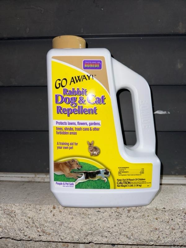 Reviews for Bonide Go Away Rabbit Dog and Cat Repellent 3 lb Granules Training Aid Protects Lawns Flowers and Gardens Pg 1 The Home Depot