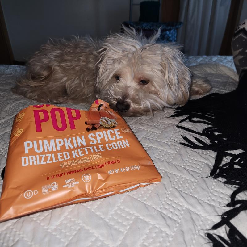 Pumpkin Spice Flavored Drizzled Kettle Corn Popcorn | Angie's