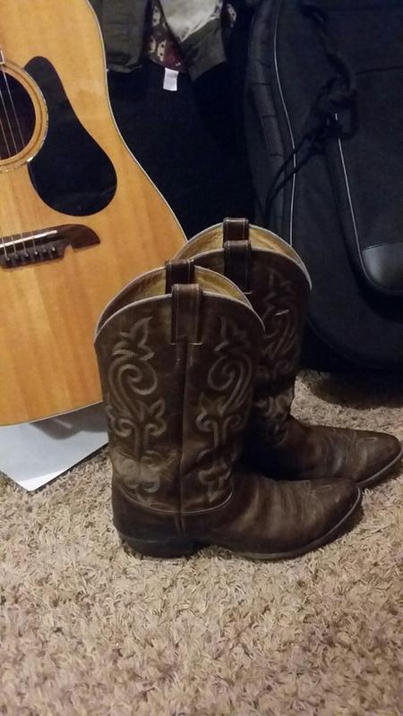 Justin Men S Bay Apache Leather Cowboy Boots Medium Toe Boot Barn