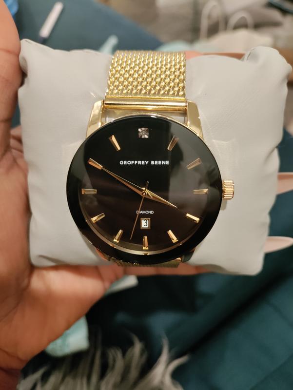 Mens Geoffrey Beene Gold Tone Diamond Accent Watch GBA0001GD Boscov s